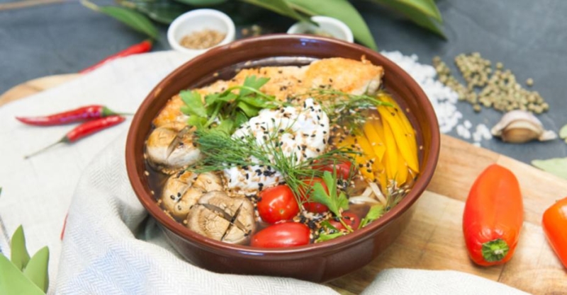 Рамен с шампиньонами